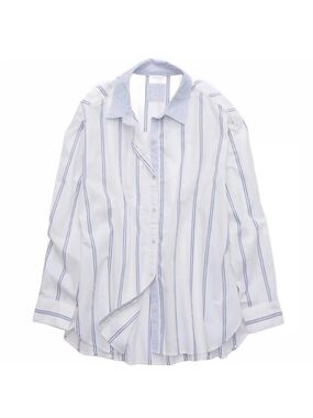 Aerie Oversized Blue and White Striped Button Down